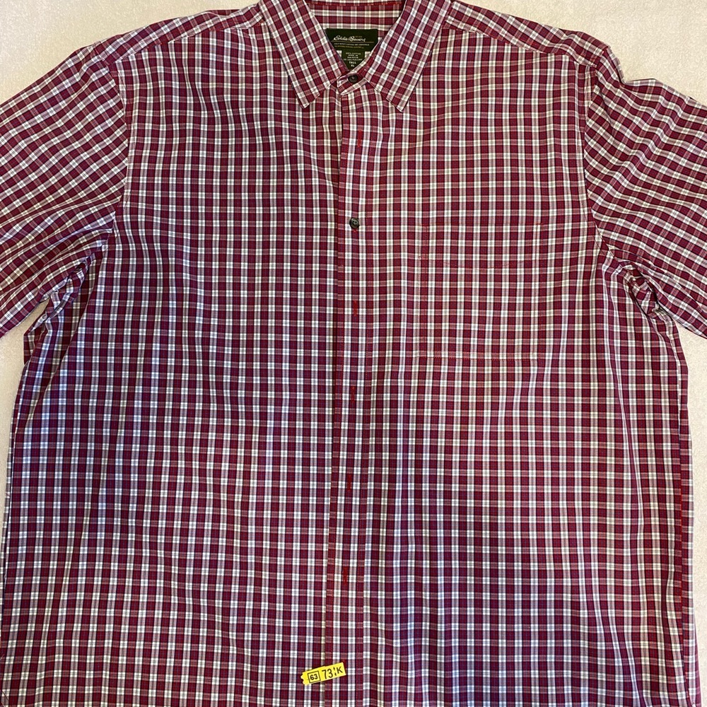 Eddie Bauer Short Sleeve Shirt - Plaid, Xlg Tall